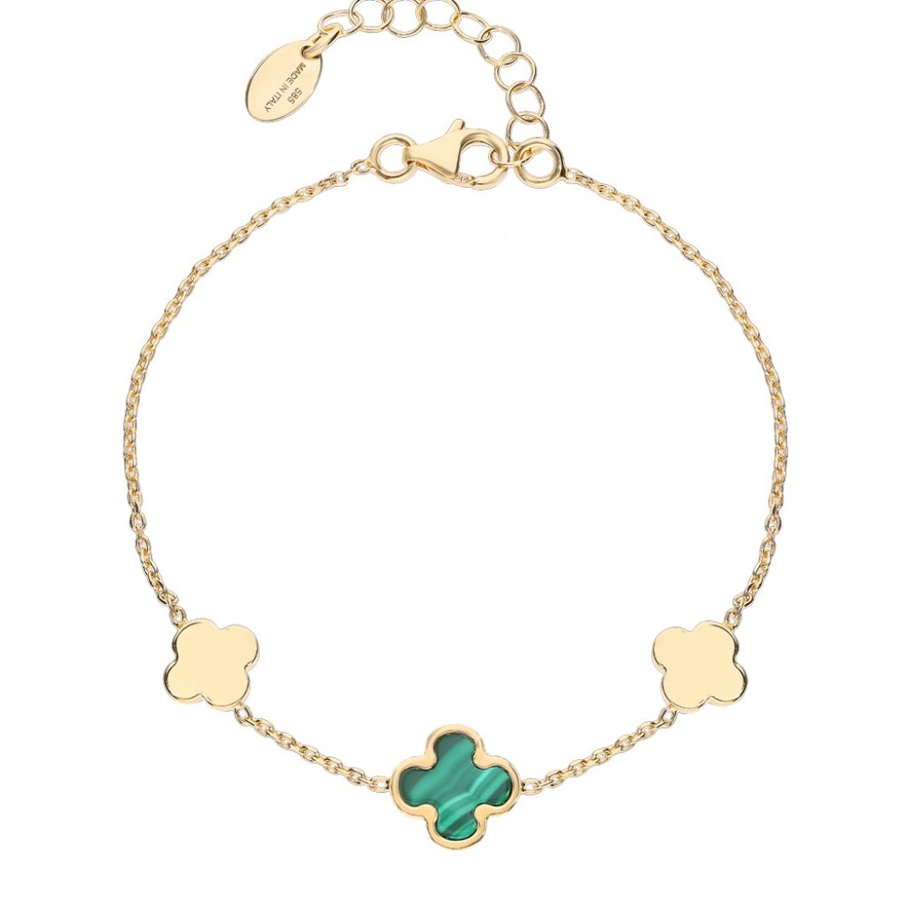 14K Gold bracelet with Malachite ECLAT